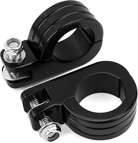 Kits de montaje de abrazadera P de clavija de pie de carretera de 1 1/2" (38 mm) compatibles con barras de motor Harley Touring Road King, negro