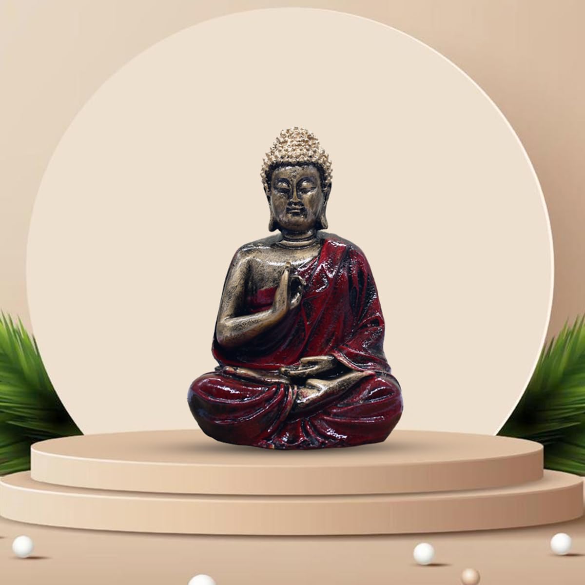 Saugat Traders Meditating Buddha Idol for Home Decor, Office, Living Room – Polyresin Buddha Statue Showpiece – Good Luck Gift for Family & Friend