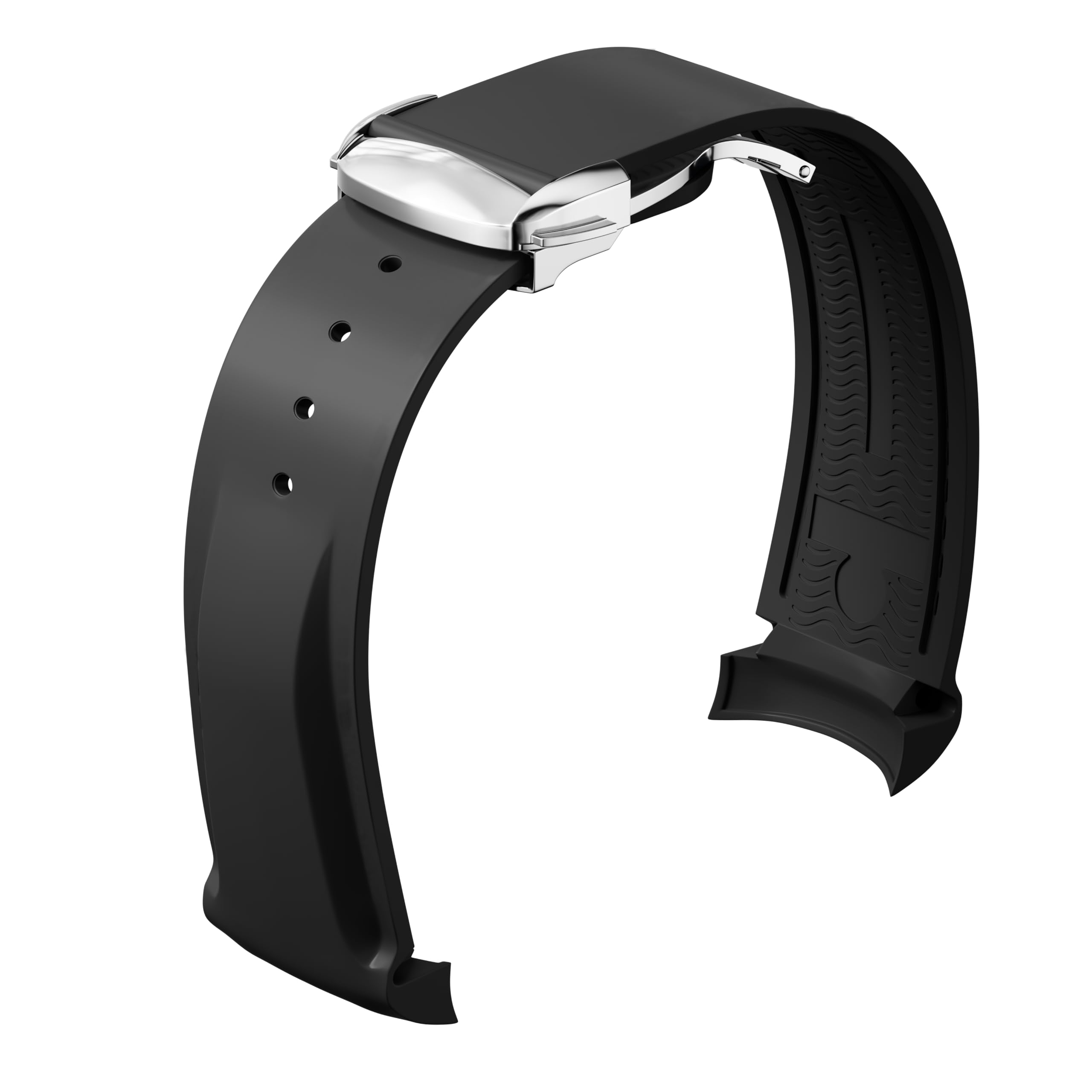 Curved End Rubber Strap Compatible with Omega Rolex Tudor SEIKO 20mm 22mm Watch，Seamaster Speedmaster Diver 600M Omega X Swatch Moonswatch Watch Replacement Band Men Women