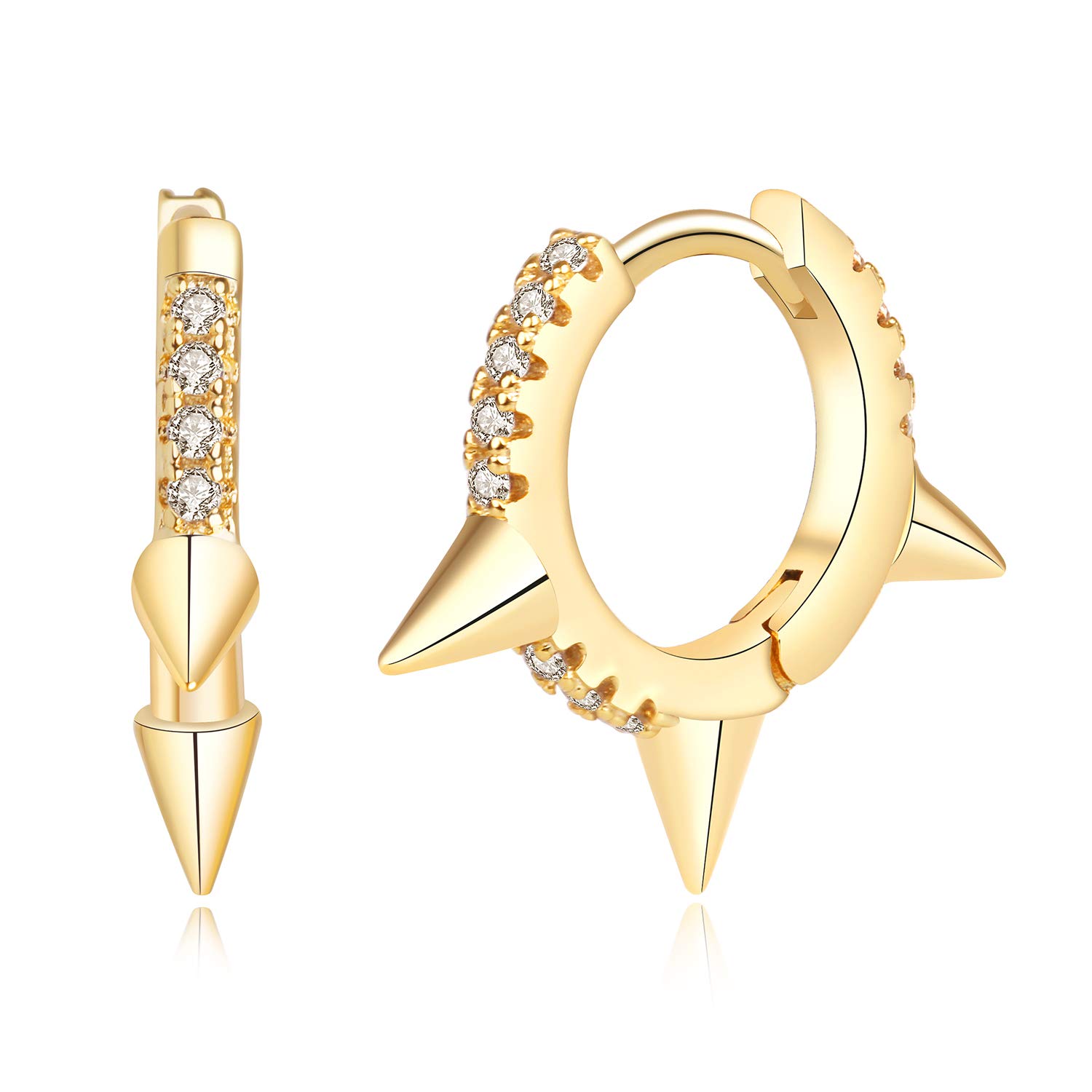 BotrinalTiny Gold Hoops Earrings 14K Gold Plated Small Hoop Earrings Dainty Minimalist Geometric Huggie Earrings Boho Beach Simple Hypoallergenic Fashion Jewelry Gift For Her