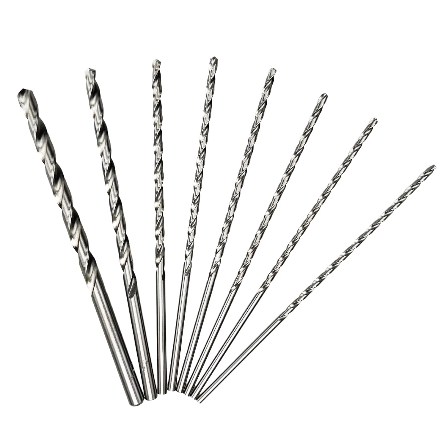 HSS Twist Drill Bit, Extra Long High Speed Steel Drill Bits with Straight Shank Set, 2/3/3.5/4/5mm Twist Drill Bit Set Tools for Wood Plastic Aluminum (200mm Long)