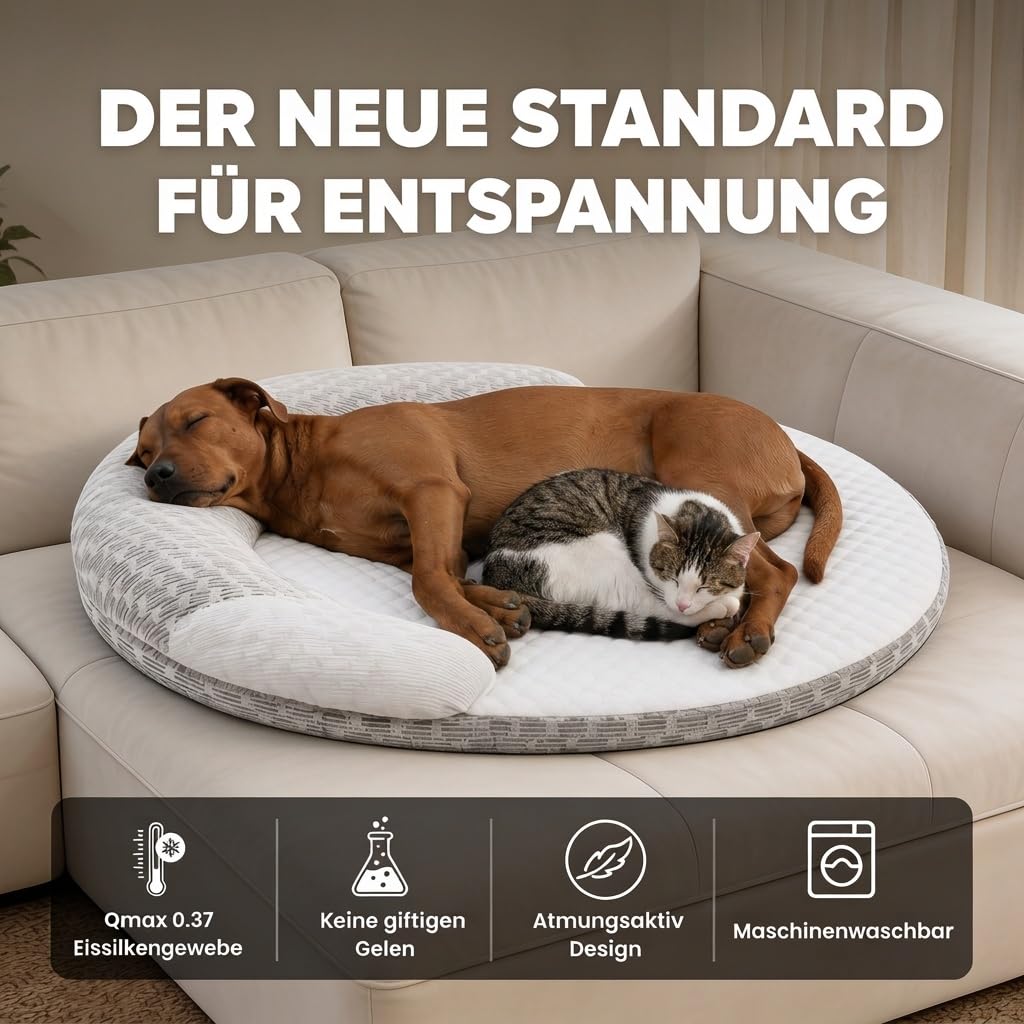 CoolFriend Kühlbett, Kühlmatte Hunde Katzen aus Eisseide rutschfest