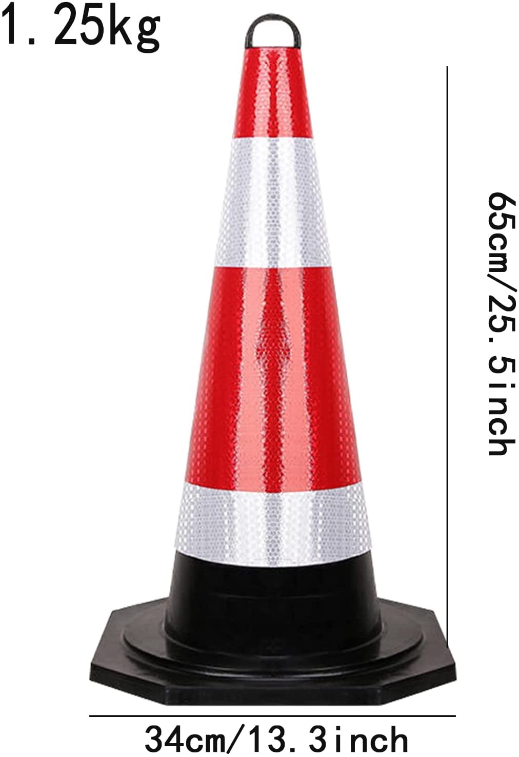Conos de Seguridad Vial con Collares Reflectantes,Conos de construcción de Goma con Anillo de Mano | Conos de tráfico de múltiples Funciones for Barrera de Control de Acceso