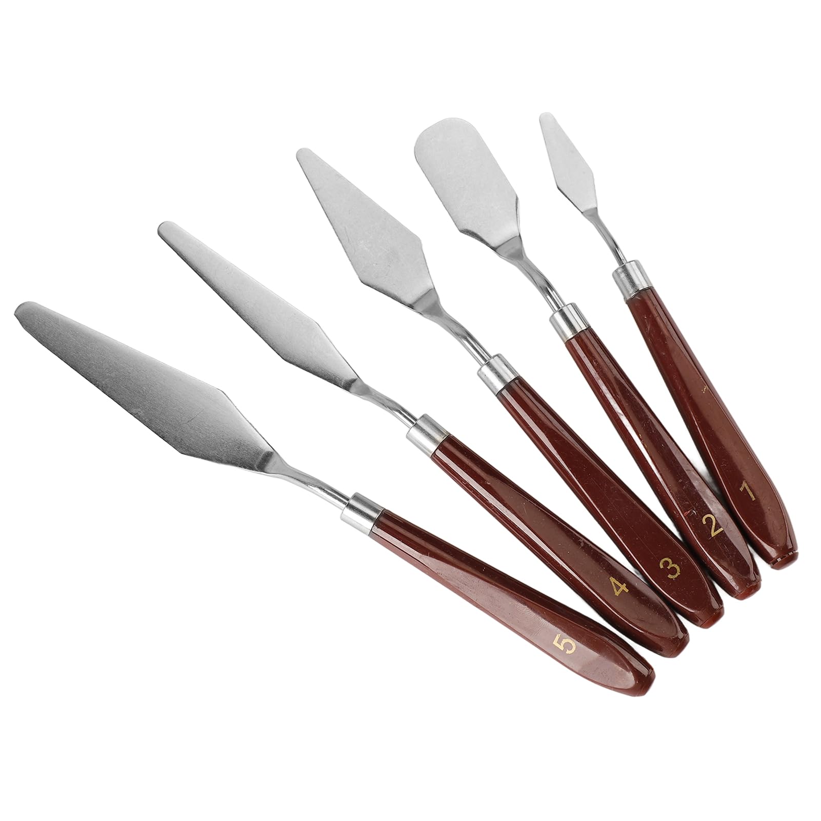 5 Piece Palette knifes Painting Knife Set,Painting Knives Stainless Steel Spatula Palette Knife Oil Painting Accessories for Oil, Acrylic Paint,Painting,ColorMixing,Smearing,Cake Decorating,