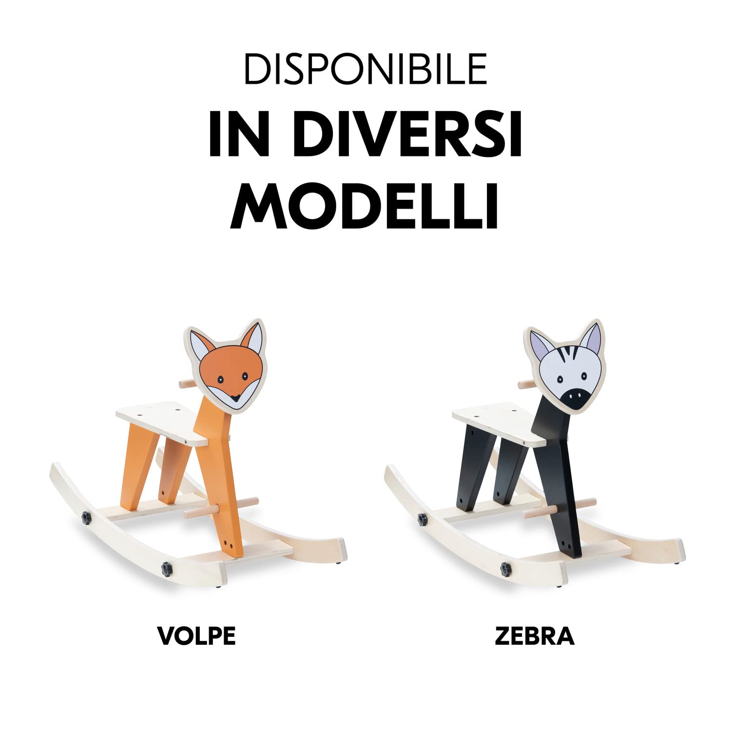 hauck Rock N Swing Cavallo a Dondolo per Bambini - Cavalcabile Bambino in Legno (Certificato FSC®), Dai 18 Mesi - Base Basculante Reversibile - Volpe
