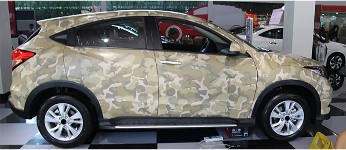 Queenbox 19.7x23.6in Camo Camouflage Car Vinyl Film Wrap Adhesive Decal Sticker Air Bubble Free DIY, Desert