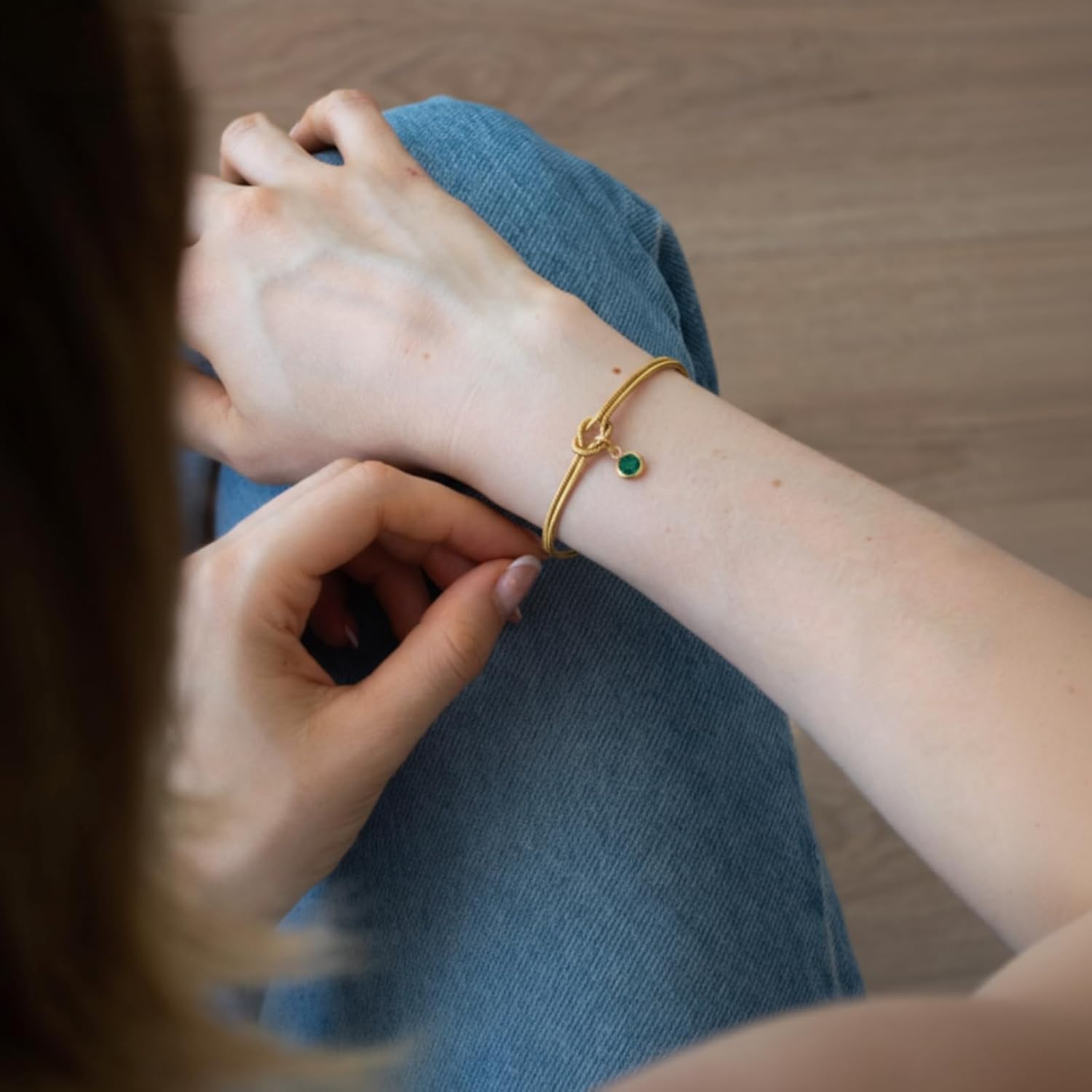 Gold Birthstone Bracelets for Women- Dainty Love Knot Snake Chain Bracelet Stack Adjustable, Trendy Personalized Friendship Birthday Christmas Jewelry Gifts for Mom Daughter Sister Friend - Image 8