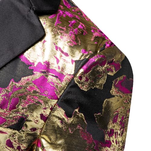 Image of Barry.Wang Mens Floral Blazer Suit Jacket Notched Lapel Casual Sport Coat