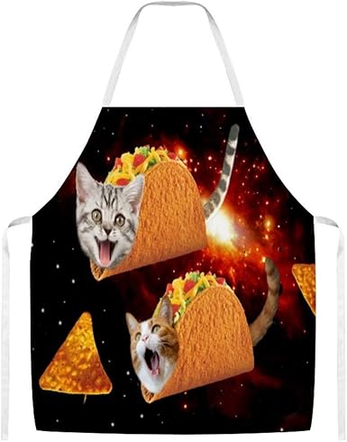 Taco Cats Space Home Kitchen Grill Delantales para mujeres y hombres