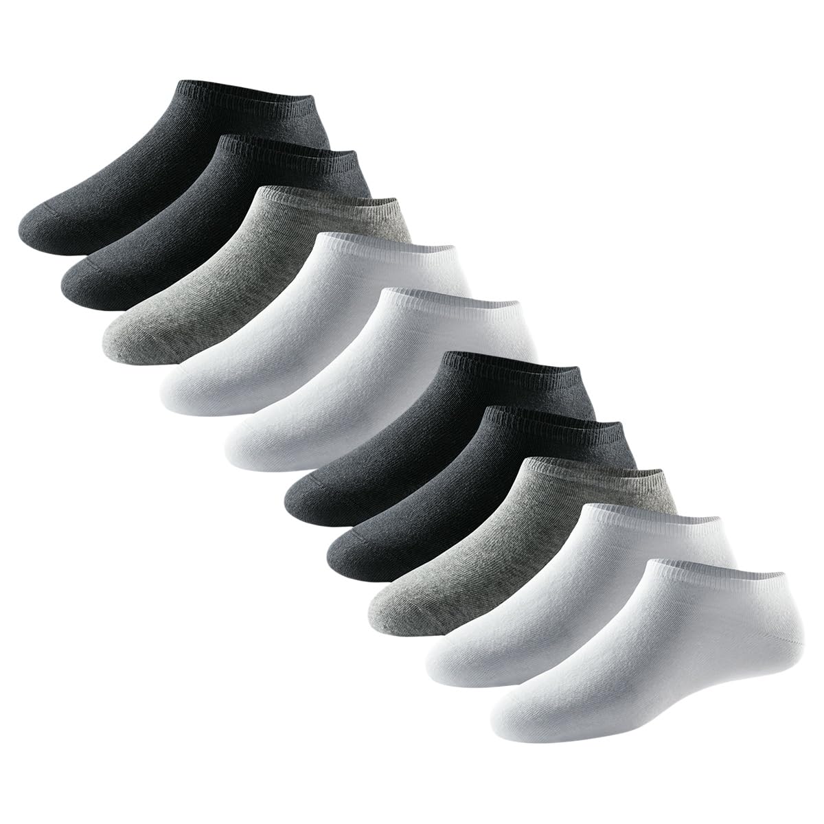 Schiesser Herren Sneaker Socken 10er Pack – Bluebird Serie, Stay Fresh Technologie, Verstärkte Zehen & Fersen, Extra Weicher Bund, Pflegeleicht