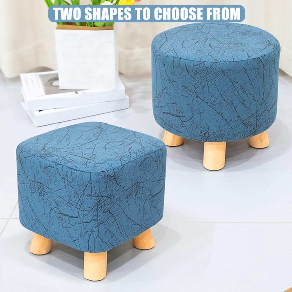 White,Square/40*40*40cm,LDLCYCN Ottoman Cover Square/Round Ottoman Slipcover Tech Fabric Foot Stool Cover Full Wrap Dustproof Footstool Protector with Elastic Bottom Detachable Stool Cover Washable