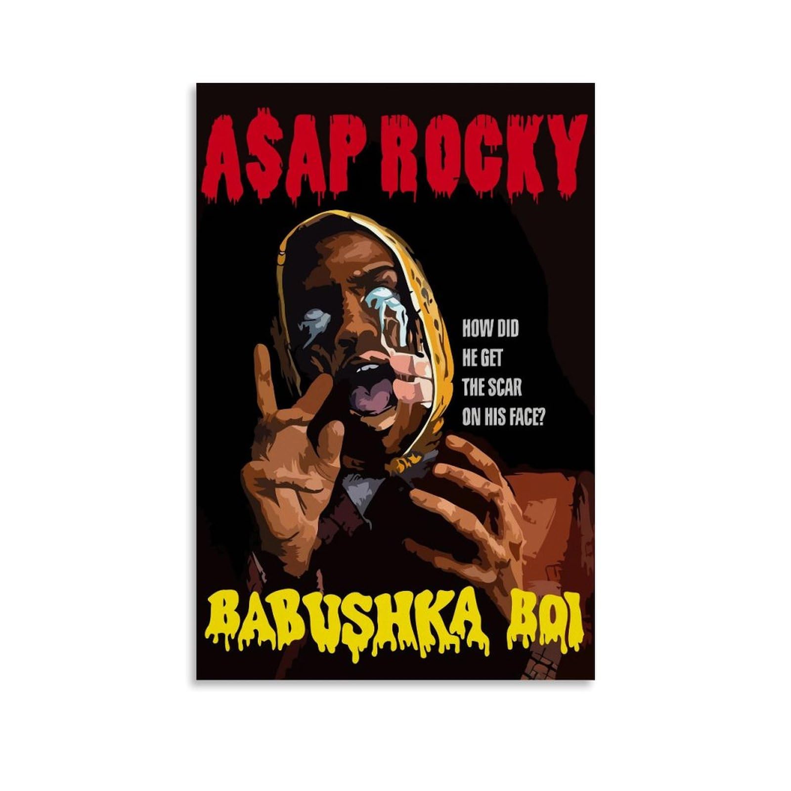 YMXHBGAE ASAP Rocky Art Poster Canvas Poster Wall Art Decor Living Room Bedroom Decoration Posters 12x18inch(30x45cm) Unframe-style
