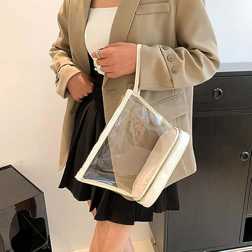 Miniatura 7 de FFpaw Organizador de bolsa de maquillaje transparente, aprobado por la TSA, bolsa de aseo portátil de viaje multiusos para mujeres, bolsa de