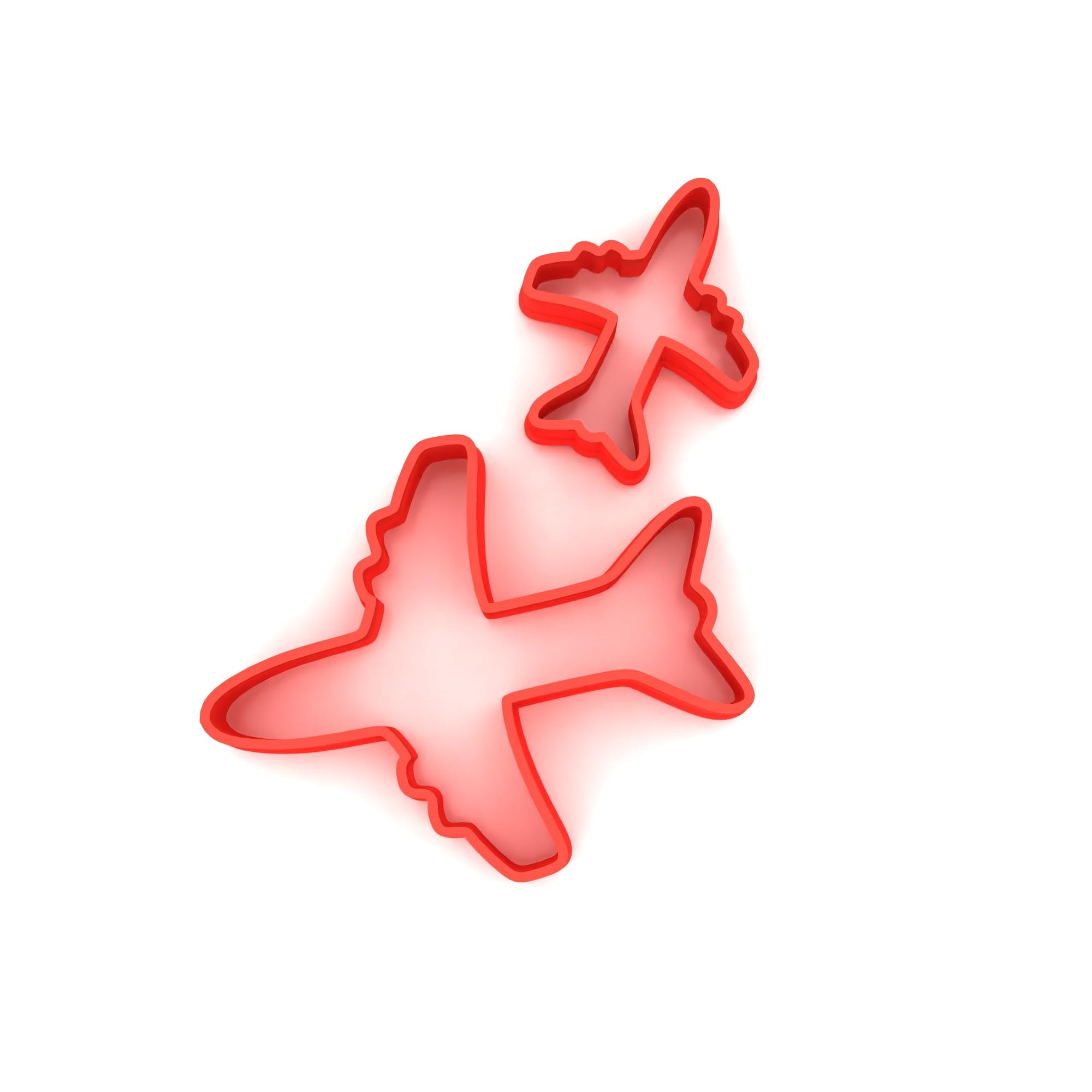 Custom Cutters Airplane Shape Cutters | MINI/SMALL Plastic Cutter for Baking, Fondant, Clay, Pastry, Icing, Jewellery (3CM + 5CM)