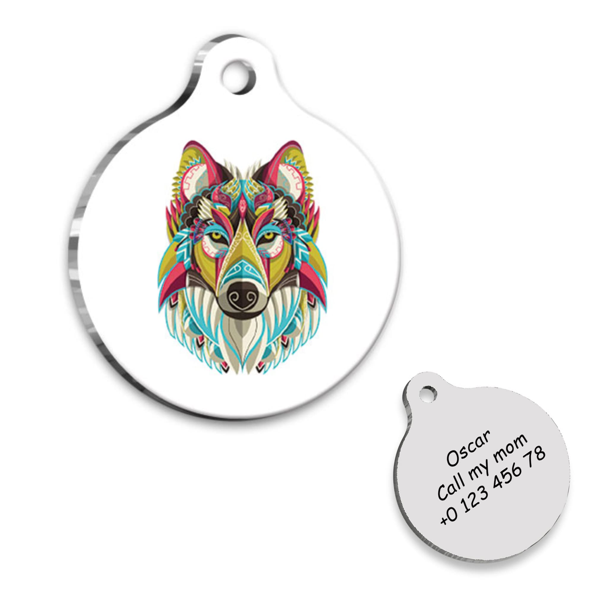 Siberian Husky Dog Portrait Personalized Dog Tag - Siberian Husky Custom Name Tag - ID Tag for Dog - Customized Pet Tags - Dog Name id Tag - Dog Name Tag - Engraved Dog Tag