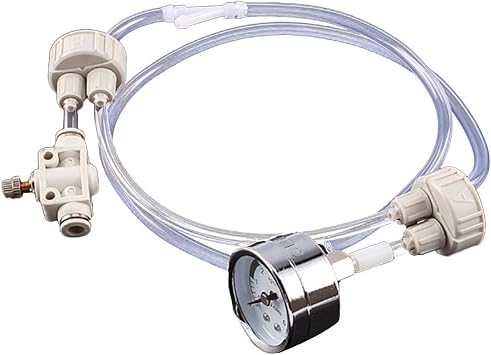 DIY CO2 Generator System Kit with Pressure Gauge Air Flow Adjustment Valve - Pressurized CO2 Kit for Aquarium Plants Tube Valve for Bottle - CO2 Regulator Aquarium for CO2 Diffuser - Grow System