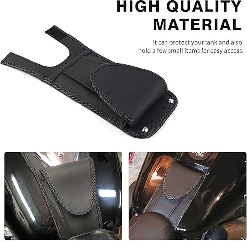 Miniatura 3 de Newsmarts PU cubierta de tanque de cuero panel pad babero Wbolsa para Harley Davidson Softail Fat Boy FXST FXSTB FLST