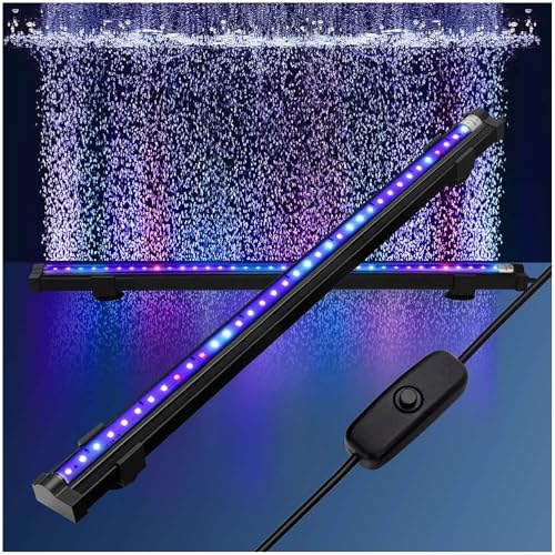 Image of DaToo Submersible Aquarium Light 18Inch Fish Tank Light Bubbler Wall with Air Bubble Hole IP68 Waterproof Color Changing Led Light for Freshwater and Saltwater Aquariums Fish Tanks