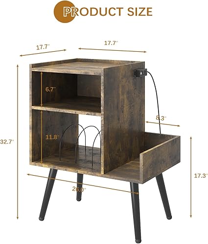 Miniatura 3 de Soporte para reproductor de discos de vinilo con salida de álbum, estante de audio, armario de almacenamiento de álbum, mesa auxiliar de sofá, mesa