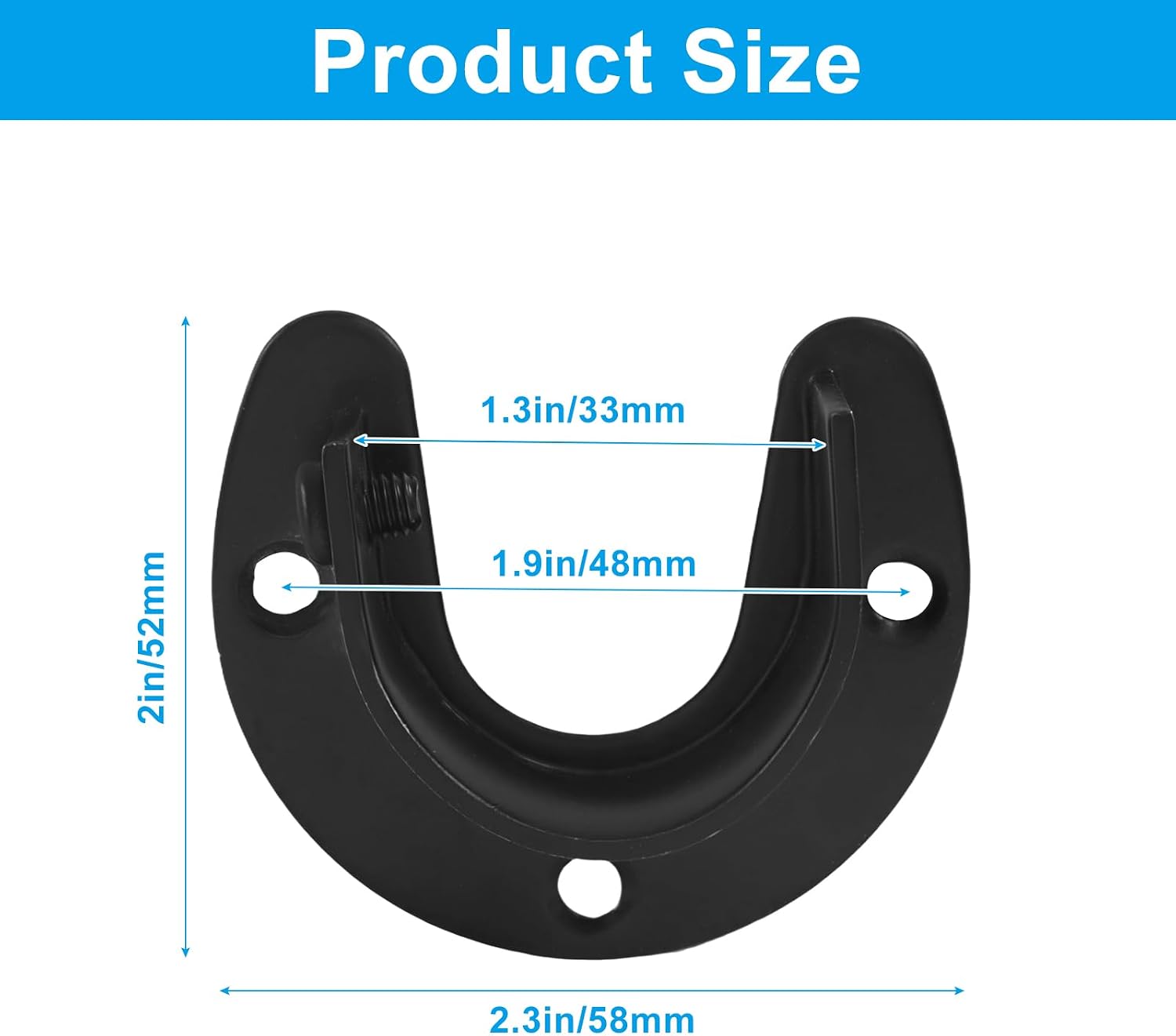 Steel Closet Rod Bracket, 1-1/4 Inch Diameter, Black, 4 Pcs