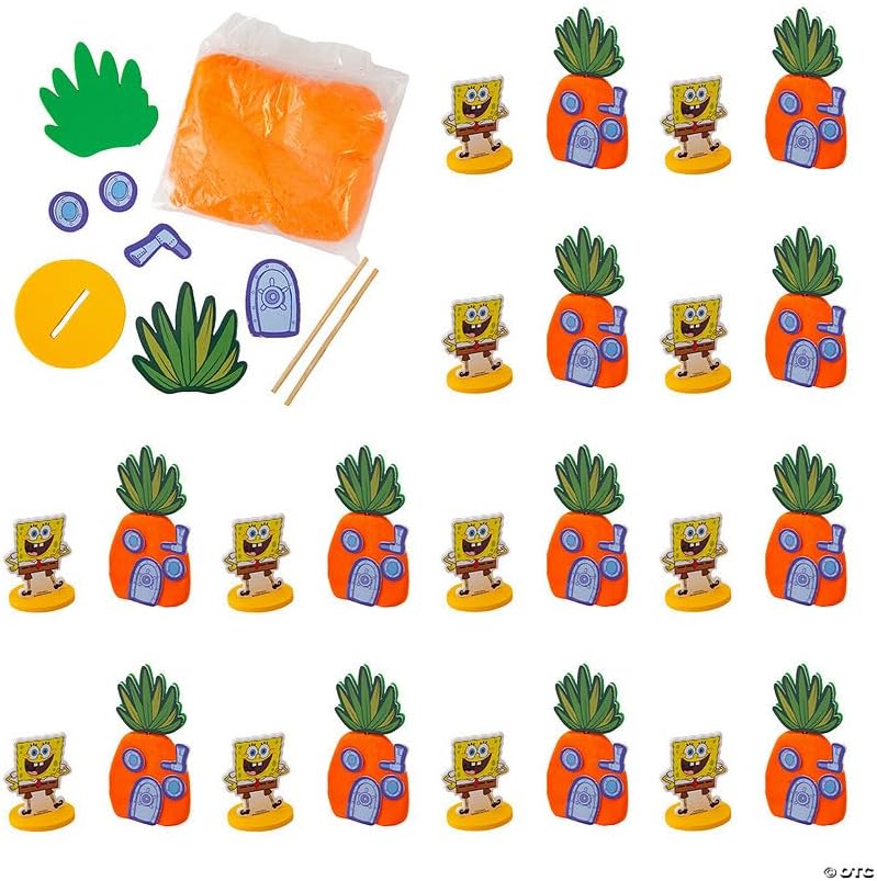 Fun Express 3" x 5 1/4" Spongebob Squarepants Air Dry Clay Craft Kit - Makes 12