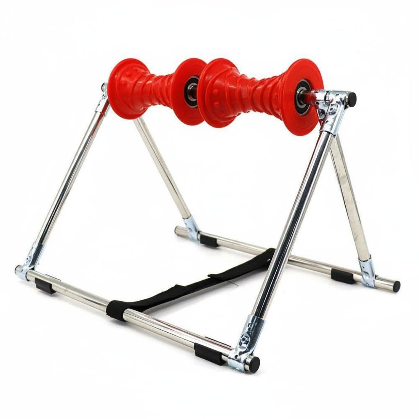 Rullo Massaggio Rullo Massaggio Gambe Schiena Attrezzo Fitness Roller Automassaggio Strumento con Telaio in Acciaio Inox Rilievi Differenziati Sblocco, Rosso