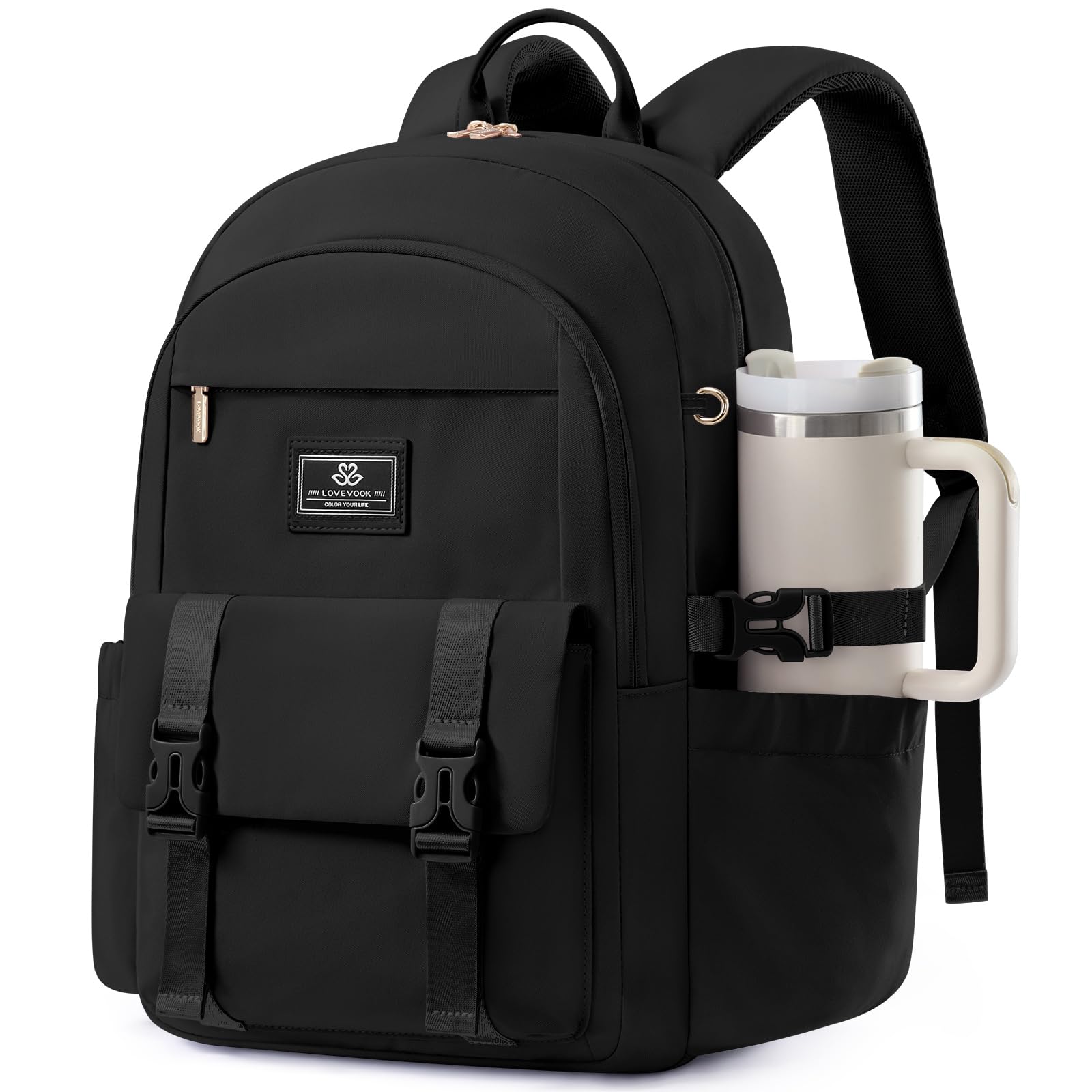 LOVEVOOK Rucksack Damen, Laptop Schulrucksack Teenager Mädchen | Wasserdicht Backpack Schultasche, Groß Arbeitsrucksack Rucksäcke Tagesrucksäcke für Reisen Business Schule Arbeit Uni