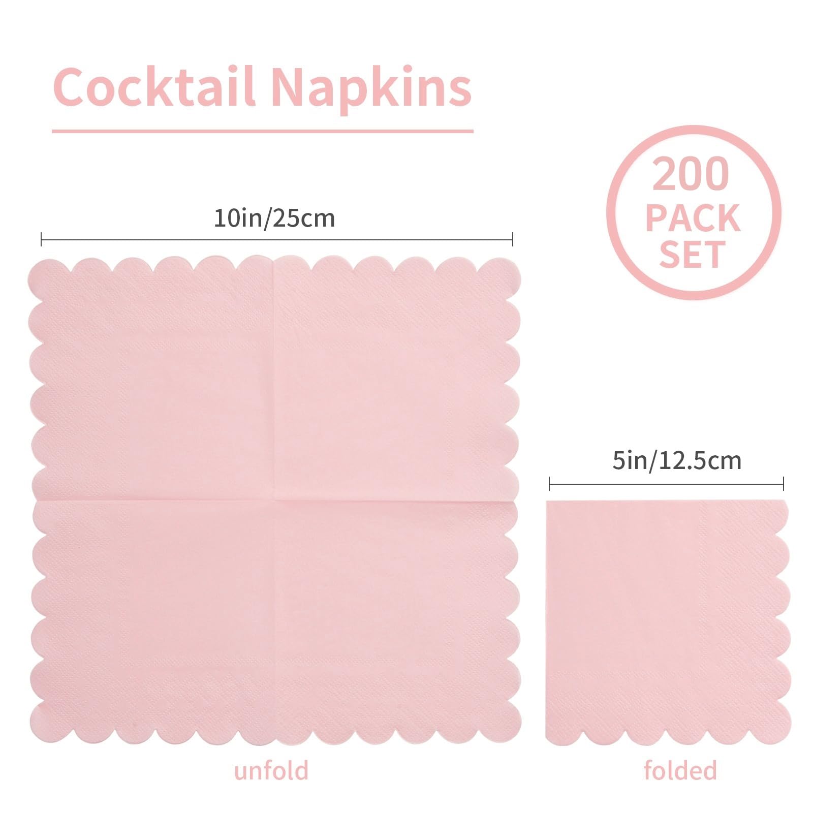 Paquete de 200 servilletas de cóctel desechables de 2 capas con borde festoneado verde salvia plegadas de 5 x 5 pulgadas para cena, boda, baby shower, fiesta de cumpleaños, aniversario, recepción