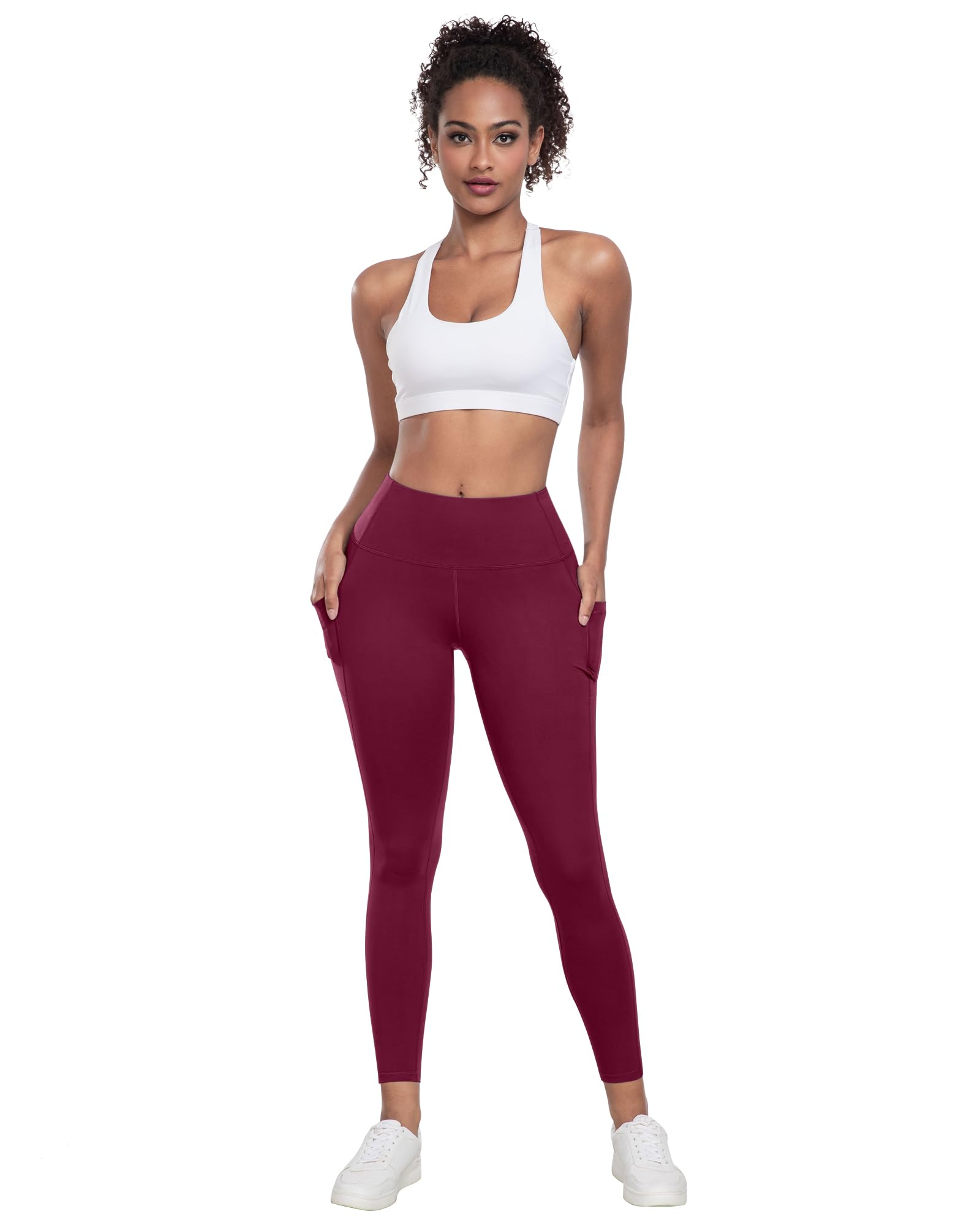 LZYVOO Leggings con bolsillos para mujer, 6 paquetes de pantalones de yoga suaves de cintura alta con control de abdomen