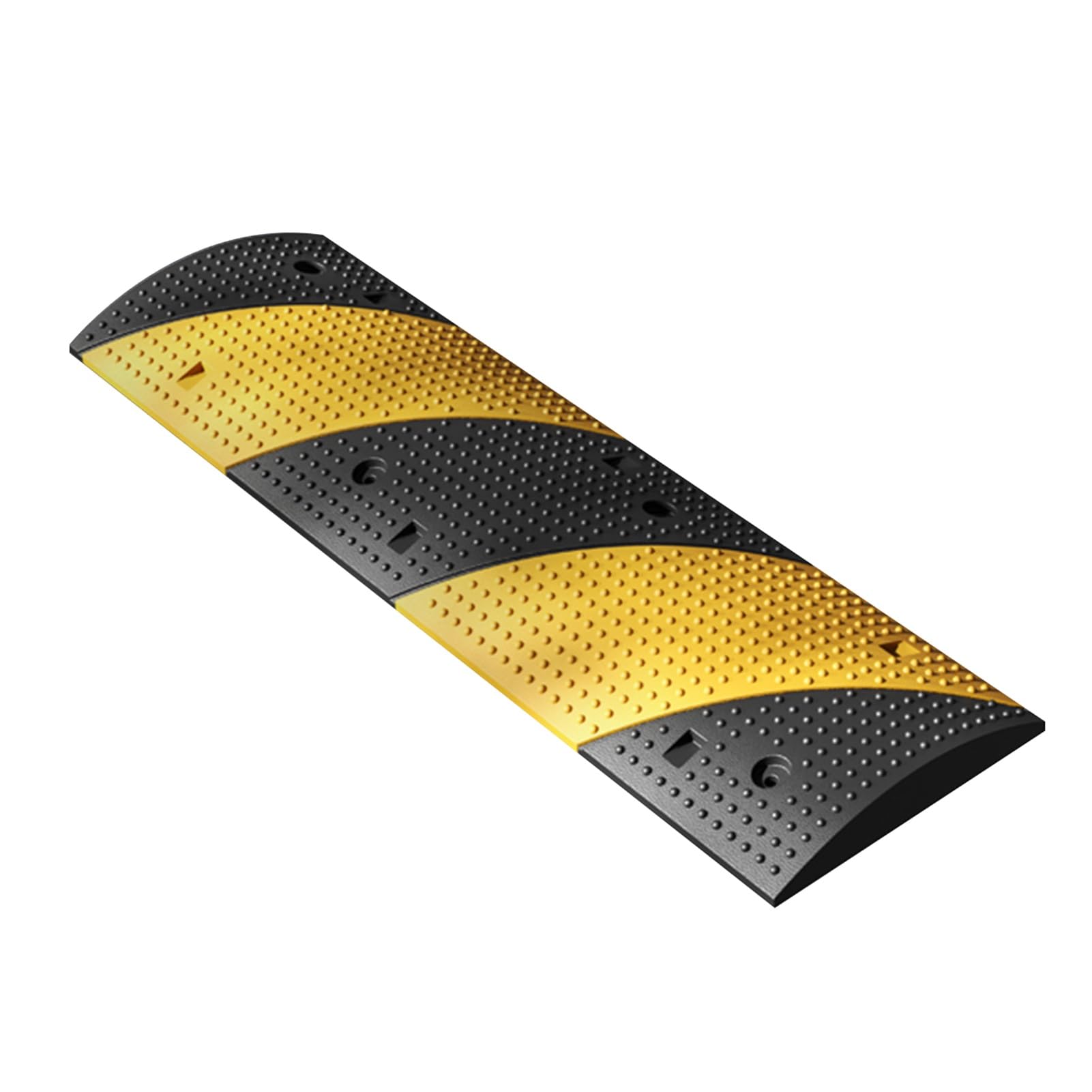 TIANQIHAO 100Cm Speed Bump Deceleration Ramp, Yellow And Black Rubber Road Bumps - Suitable For Roads, Parking Lots And Community Deceleration Pads