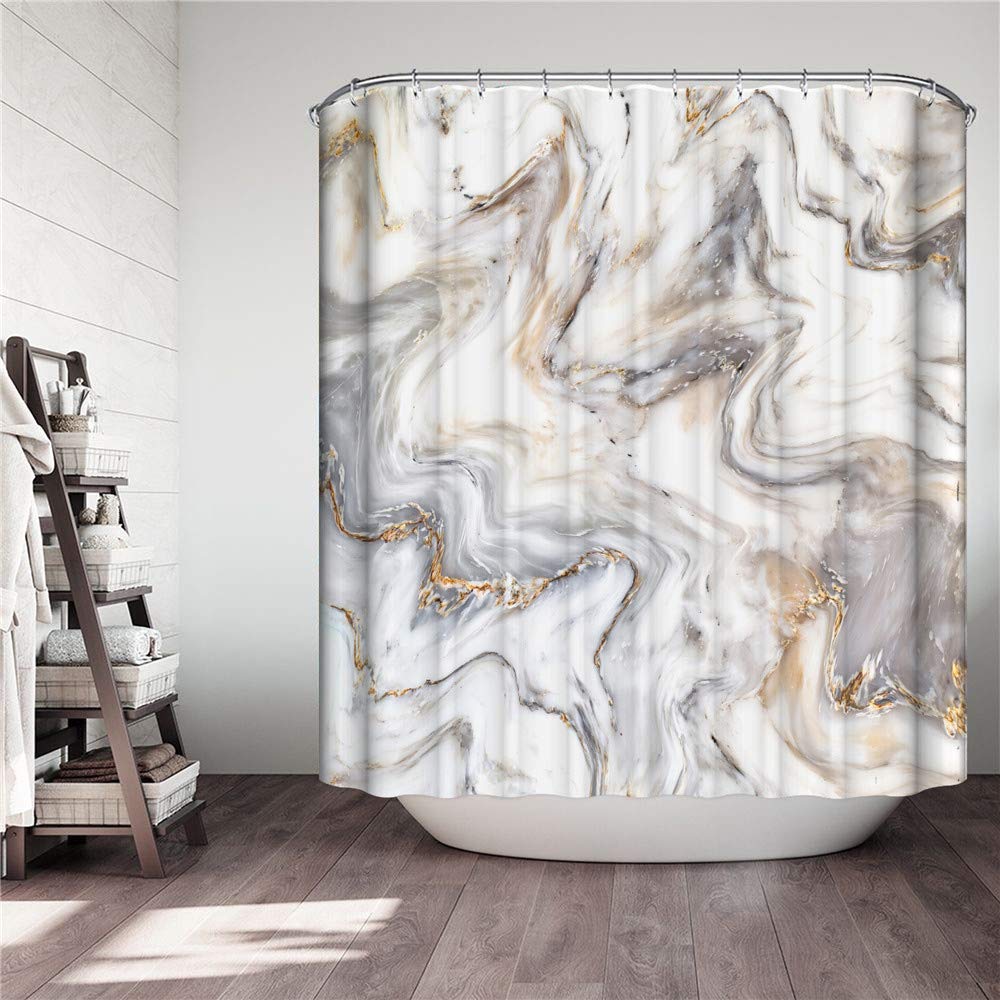 Tende da Doccia Impermeabile, Chickw11 Antimuffa Tenda da Bagno con 12 Ganci Poliestere 3D Margherita Stampato Decorativa Tenda della Vasca da Bagno (Plaid Rosa,120x180cm