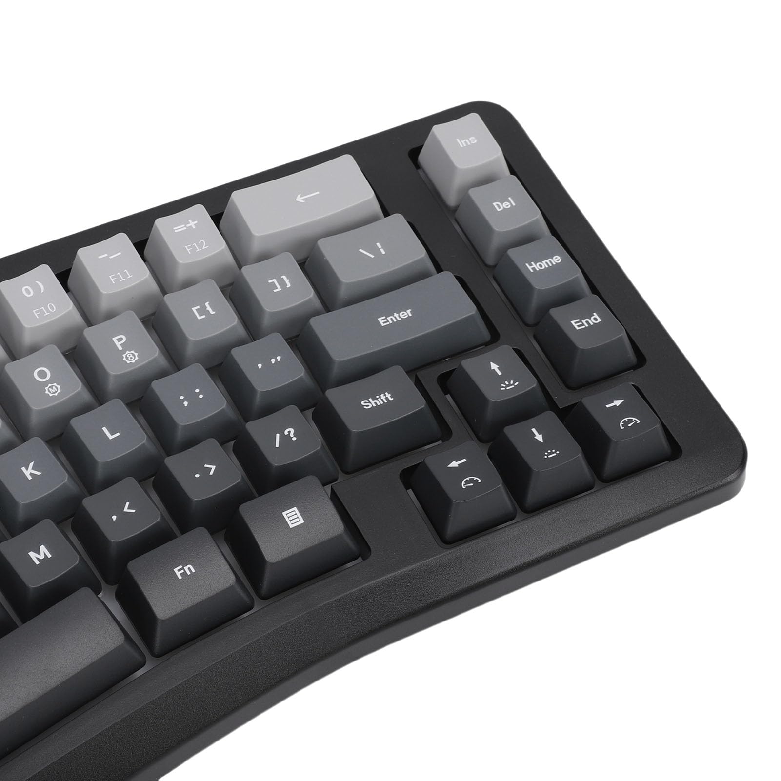 Zunate Tastiera Ergonomica Cablata, Tastiera Divisa a 69 Tasti con luminosità di 7 Colori, Digitazione Comoda per Computer Desktop Portatile