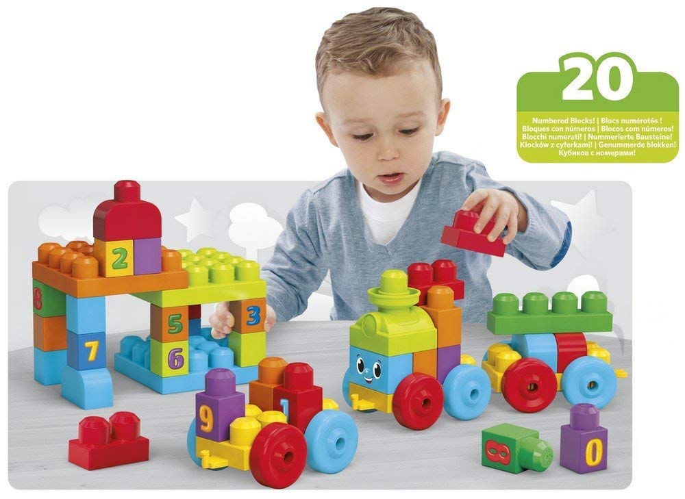 Mega Bloks - Tren Aprendizaje First Builders, Juego de construcción (Mattel DKX60)
