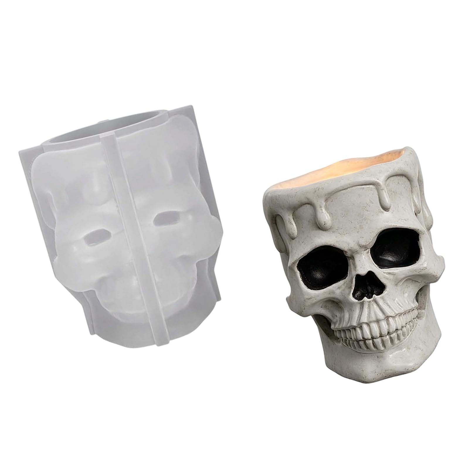 Elnwnnkc Halloween Mold for and Decorative Casting, Translucent Silicone Mold for Wax Resin Gypsum Soap Tool Holiday Decor Seasonal Party Decor