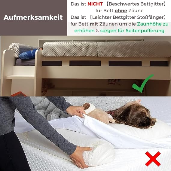 Wonder Space Bed Edge Protector for Cribs Bed Rail Padding Bumper - Anti-Collision Raised Height Fall Prevention Easy Installation Safety Universal Fit (Grey 70 cm)