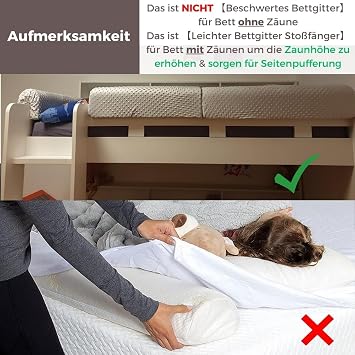 Wonder Space Bed Edge Protector for Cribs Bed Rail Padding Bumper - Anti-Collision Raised Height Fall Prevention Easy Installation Safety Universal Fit (Grey 70 cm)