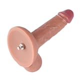 7.8” Dual-Density Silicone Dildo, 6” Insertable Length Dong with Textured Veins for Sex Machine with KlicLok System, 1.6” Max Width, Beginner Series