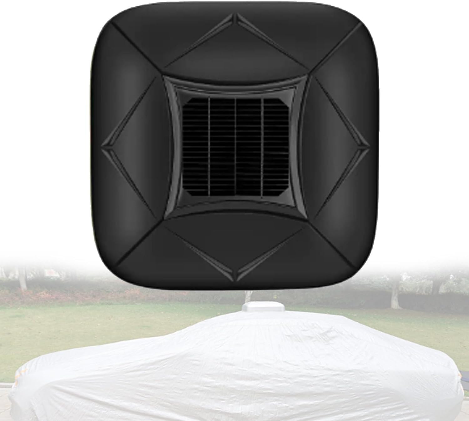BOOZXCV Solar Fully Automatic Car Cover, Sunproof Sun Shade Canopy Universal Movable Carport, with Remote Control, Key Retractable, for Sedan, SUV, MPV (Black)