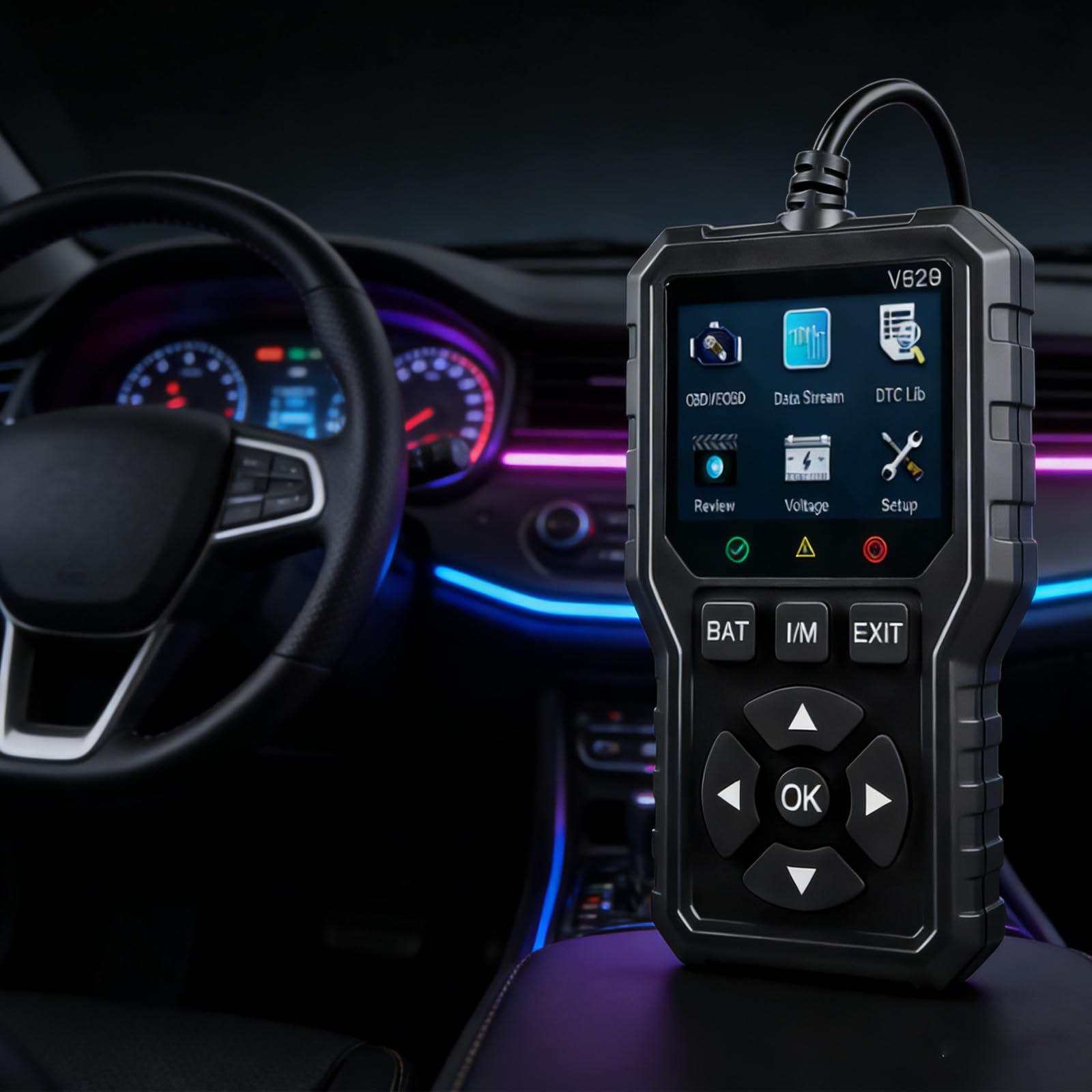 Dispositivo de diagnóstico OBD2, lector de coche, escáner de coche con pantalla y 10 idiomas, funciones OBDII completas para todos los vehículos a partir de 2002, herramienta de diagnóstico EOBD