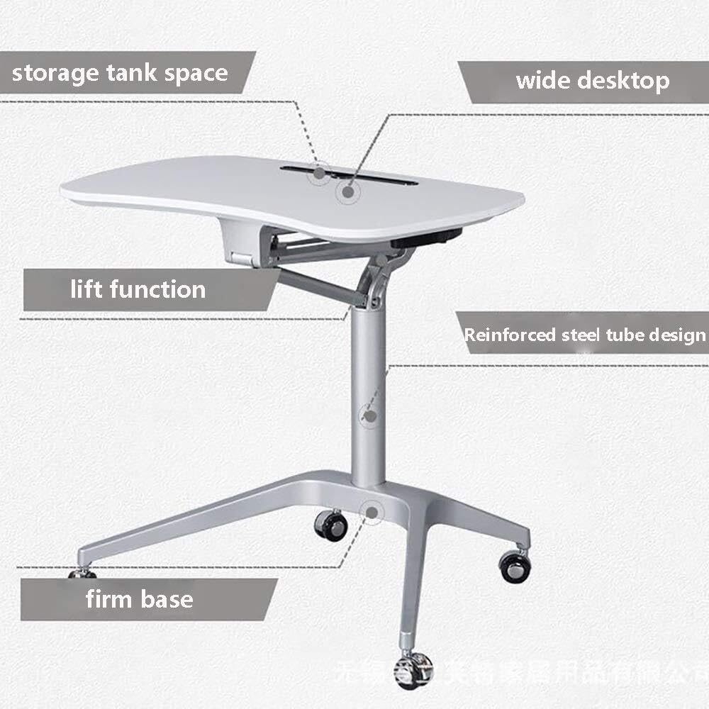 Height Adjustable Portable Lectern, Mobile Podium Stand for Schools, Churches, and Events - White, 75x62.5x23.5cm(Wood) - Image 6