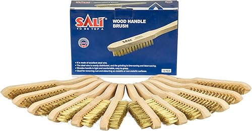 Miniatura 7 de SALI Cepillos de alambre para limpieza de eliminación de óxido, herramienta de cepillo de latón resistente para automóviles, pintura, soldadura de