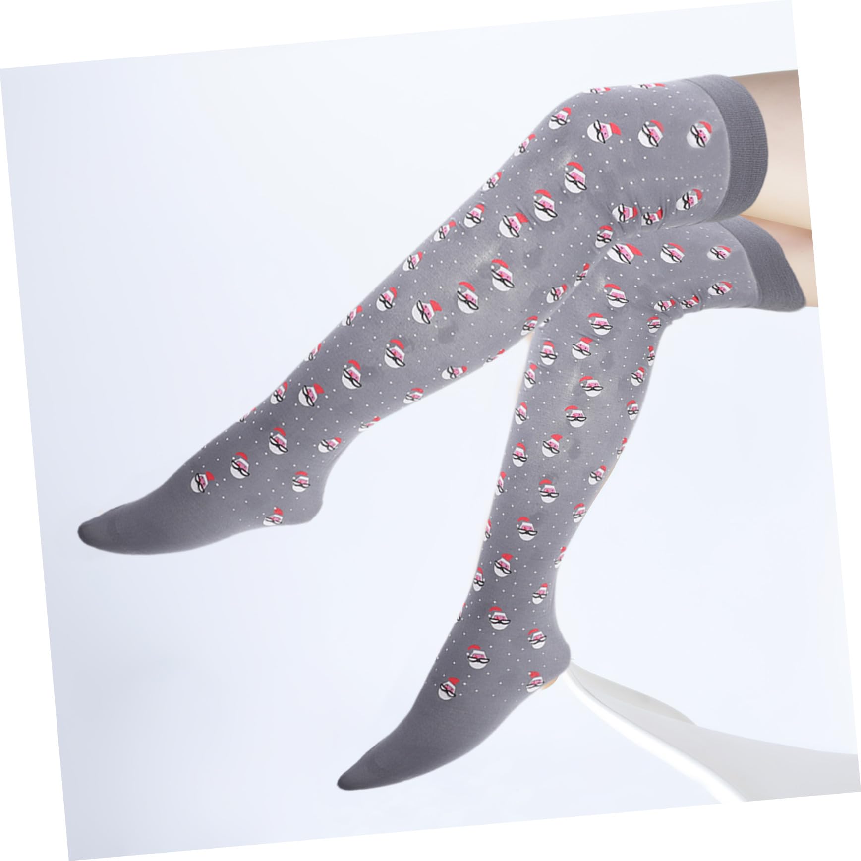3 Pares Calcetines Navideños para Mujer Sobrecorte con Estampados de Santa y de Medias Transpirables y Decorativas para Fiesta y Regalo