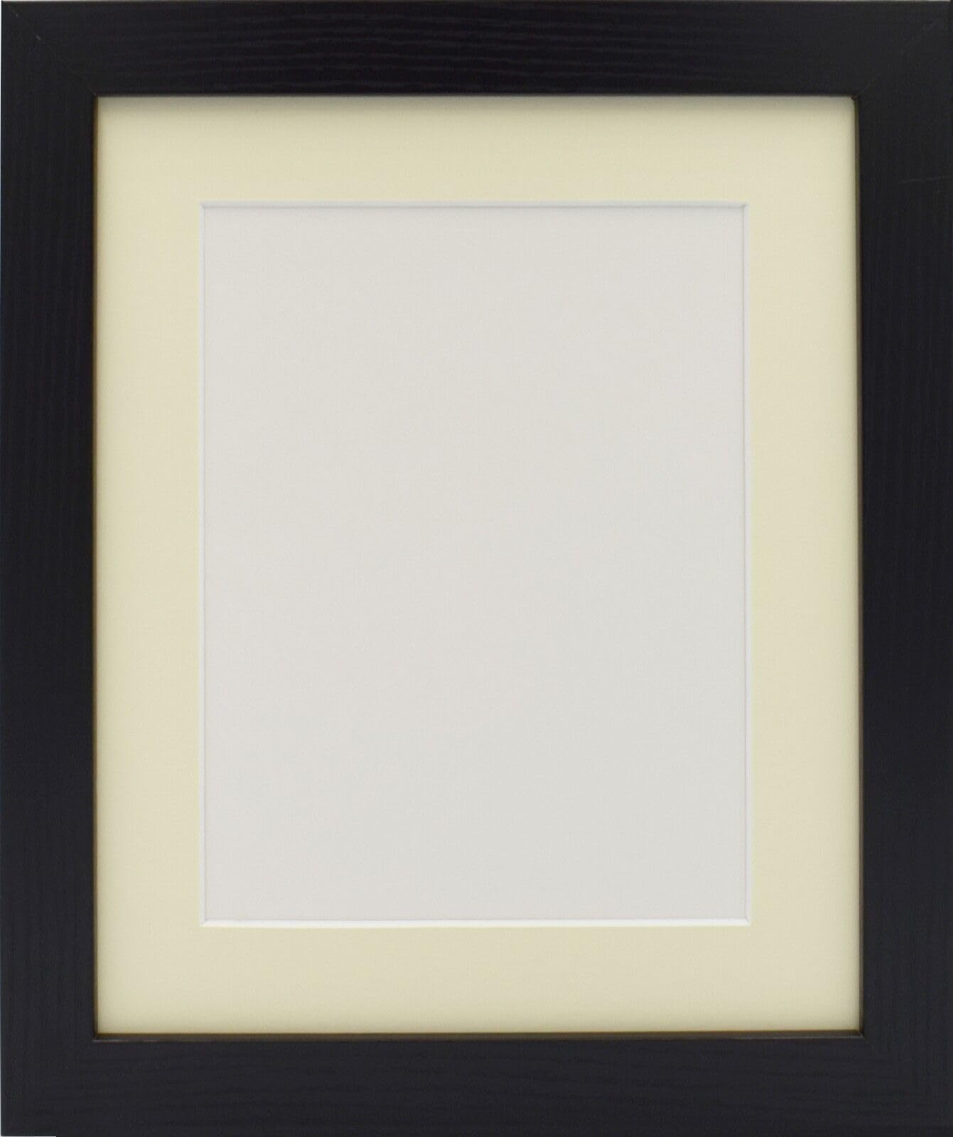 Black Picture Frame With WHITE Mount - IVORY Mount Poster Frame Photo Frame with Mount insert For Picture Size In Various Sizes (BLACK + IVORY MOUNT, 20x16 pic size 16x12)