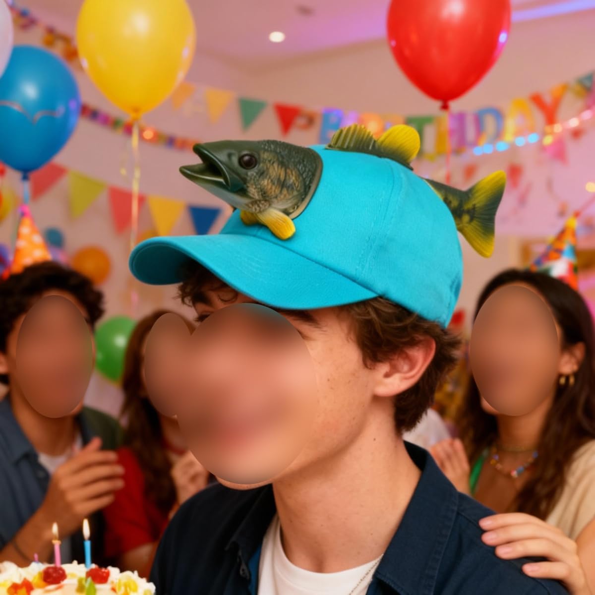 Alide Gorra de béisbol con diseño de pez 3D, novedosa Gorra de béisbol con diseño de Animal, Transpirable, Informal, para Exteriores, Fiestas y Uso Diario.