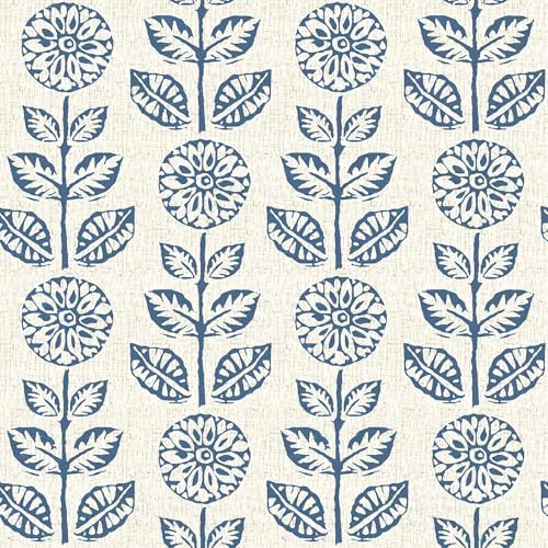 JZ·HOME 2618 Vintage Floral Wallpaper Blue/Yellow Thick Textured Flower Wall Paper Home Bedroom Living Room Hotels Wall Decoration 20.8" X 32.8ft - View #8