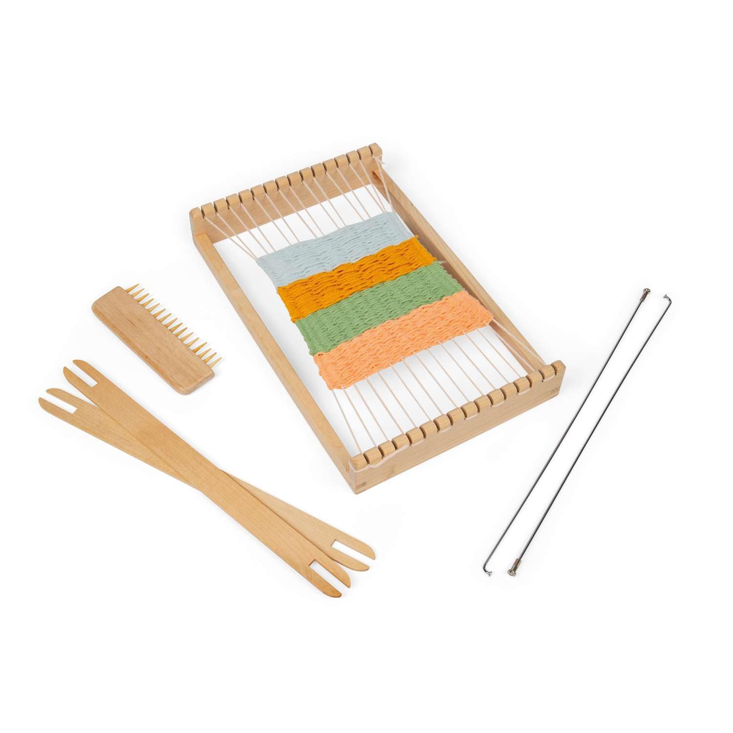 Bigjigs Toys Wooden Weaving Loom, Kids Starter Craft Kit