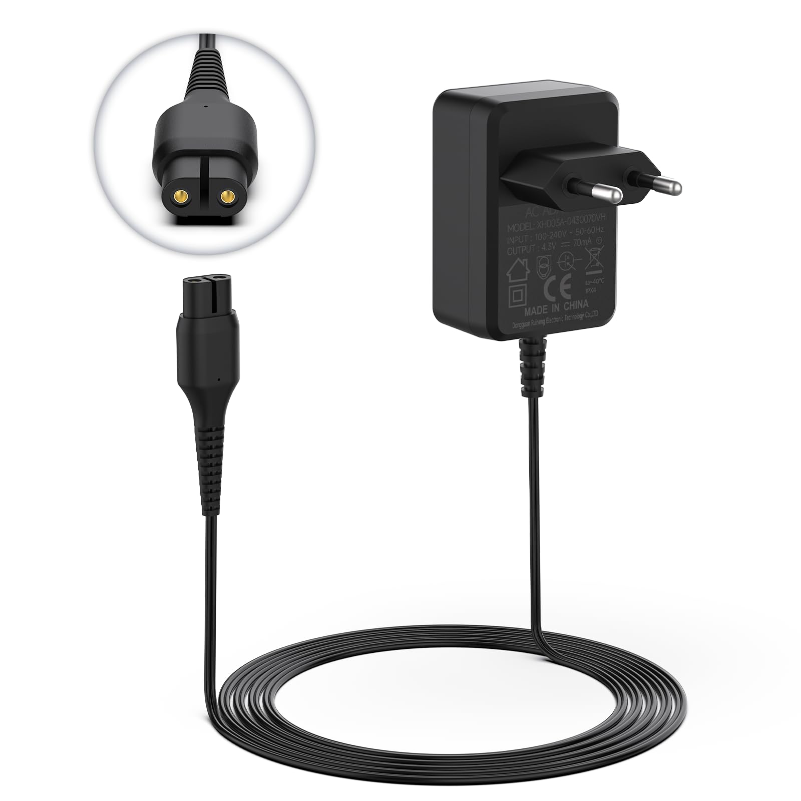 shefor One blade Caricatore per Philips，4.3V A00390 Caricabatterie Compatibile con Philips OneBlade QP2520 QP2570 QP2620 MG3730 MG3720 MG5720 MG5730 BT3208 BT3206 A00390 Rasoio Alimentatore