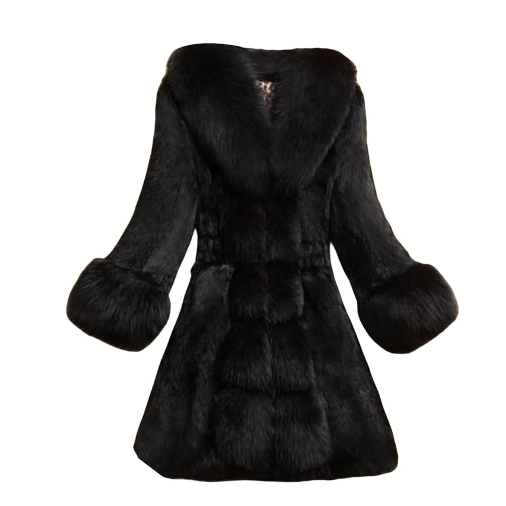 Clearance Womens Winter Warm Lapel Faux Fur with Inner