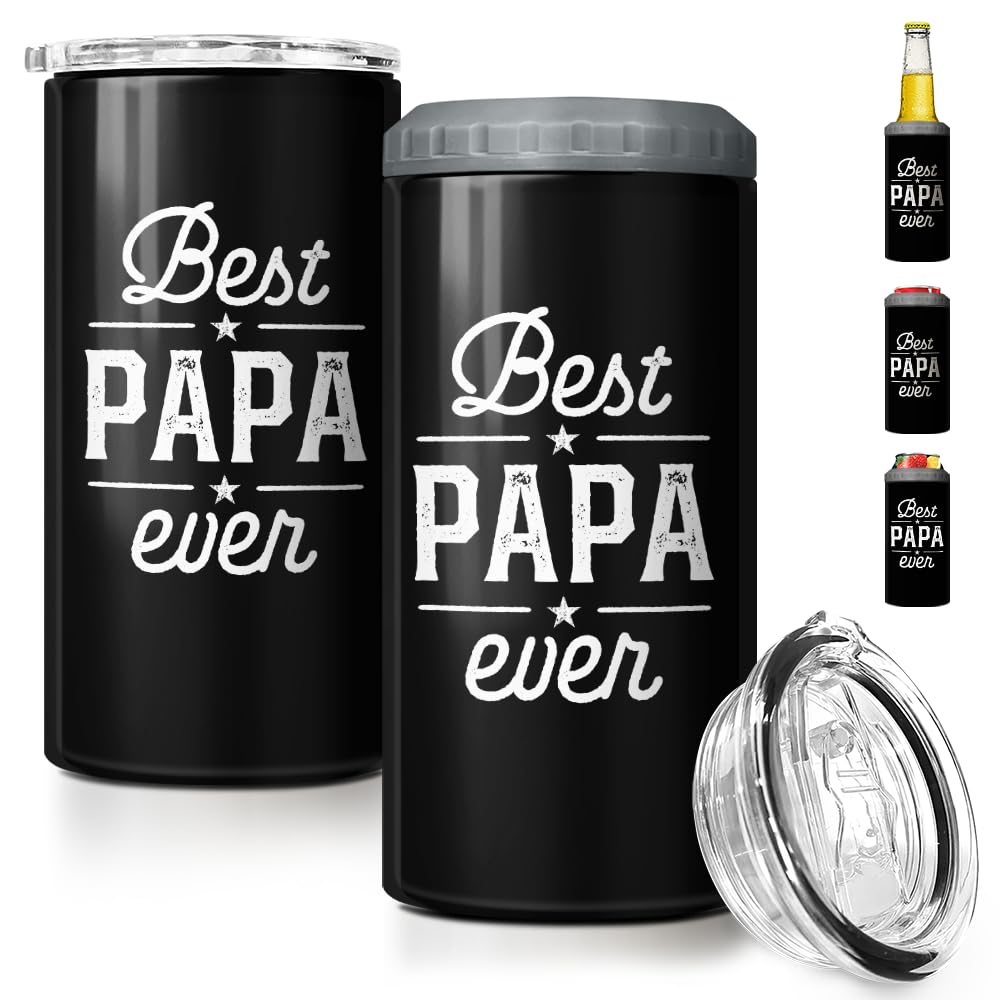 Amazon.com: SANDJEST 4-in-1 Dad Tumbler Gifts for Dad from Daughter Son -  12oz Best Papa Ever Can Cooler Tumblers Cup - Stainless Steel Insulated  Cans Coozie Christmas, Birthday, Father's Day Gift: Home