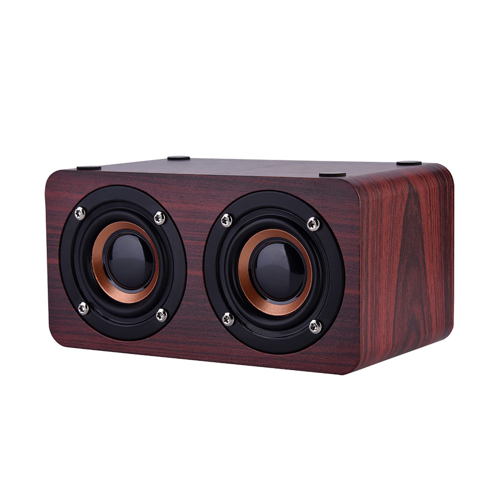 Fabater Mini Altoparlante Bluetooth Portatile in Legno, Altoparlante Stereo Wireless con 2 Trombe, Batteria da 1500 MAh, 8 Ore di Riproduzione, Doppi Driver, Bassi da 6 W, TF/AUX per Escursioni in